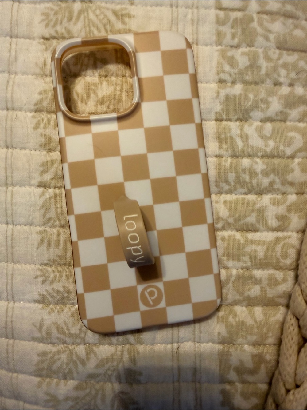 Loopy iPhone 16 pro max case - sand dollar checkered